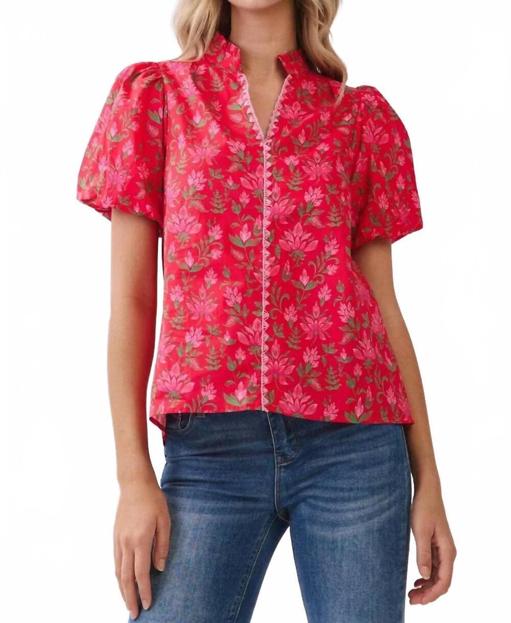 NEW TCEC rosalie ric-rac blouse in red
